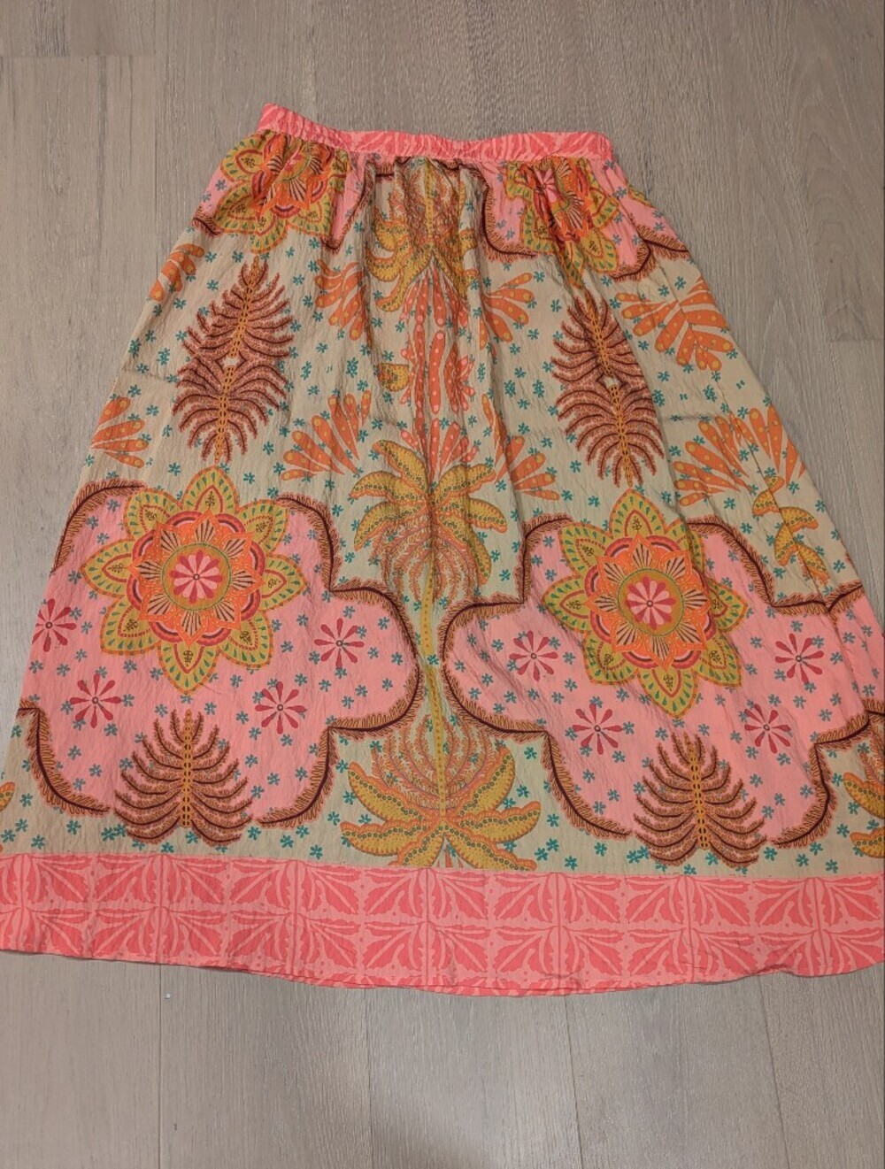 Floral Pink Bohemian Maxi Skirt